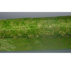 CreaPop Deko-Stoff Organza Orient mit Glitzer - Ornamente Limone 29cm x 1m 