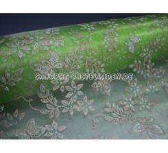 CreaPop Deko-Stoff Organza Schmetterlinge lemone mit Glitter 29cm x 1m 