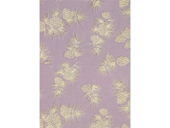 CreaPop Deko-Stoff Tannenzapfen creme/gold 29cm x 1m 