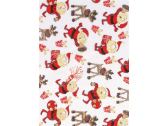 CreaPop Deko-Stoff Weihnachtsmann creme/gold 29cm x 1m 