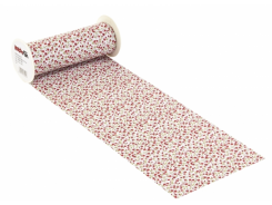 CreaPop Tischband Stoff Blümchen 20cm x 1m, rot 