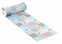 CreaPop Tischband Stoff Patchwork 20cm x 1m, blau 