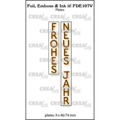 Crealies • Foil, Emboss & Ink It! Stempel - Frohes Neues Jahr (Vertical) 