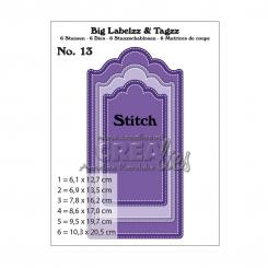 Crealies Big Labelzz & Tagzz Stanzschablone No.13 - Stich Line 