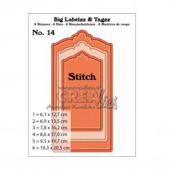 Crealies Big Labelzz & Tagzz Stanzschablone No.14 - Stich Line 