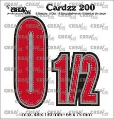 Crealies Cardzz Stanzschablone 6tlg. No.212 - Zahlen - 0 1/2 - 