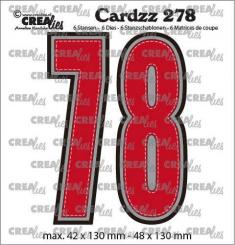 Crealies Cardzz Stanzschablone 6tlg. No.278 - Zahlen - 7 8 - 