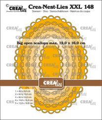 Crealies Crea-Nest-Lies XXL no. 148 Stanzschablone Oval mit offenen Halbkreis 