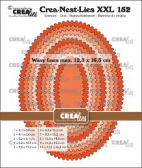 Crealies Crea-Nest-Lies XXL no. 152 Stanzschablone Oval mit Wellenlinien 