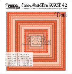 Crealies Crea-Nest-Lies XXL no. 42 Stanzschablone Quadrat mit Punkten 