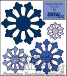 Crealies Creative Flowers no. 01 Stanzschablone Satz 4 Blumen 