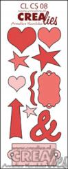Crealies Creative Shapes no. 08 Stanzschablone Satz Herz, Pfeil Stern etc ... 