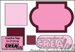 Crealies Creative Tags no. 02 Stanzschablone Satz Etikett 