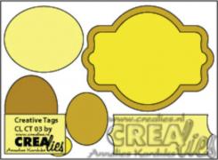 Crealies Creative Tags no. 03 Stanzschablone Satz Etikett 