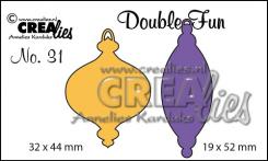 Crealies Double Fun no. 31 Stanzschablone - Weihnachtskugel A+B geschlossen klein 