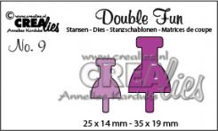 Crealies Double Fun no. 9 pin Stanzschablone 