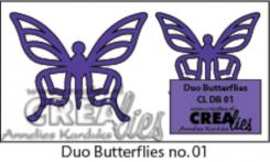 Crealies Duo Butterflies no. 1 Stanzschablone Duo Schmetterlingen 