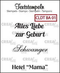 Crealies Silikon-Textstempel „Baby 01“ 3-teilig 