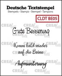 Crealies Silikon-Textstempel „Gute Besserung, Komm bald wieder auf die Beine, Aufmunterung“ 3-teilig 