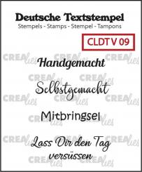 Crealies Silikon-Textstempel „Handgemacht, Selbstgemacht, Mittbringsel, Lass Dir den Tag“ 4-teilig 