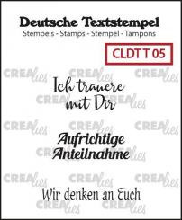 Crealies Silikon-Textstempel „Ich Trauere mit Dir, Aufrichtige Anteilnahme, Wir denken an Euch“ 3-teilig 