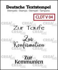 Crealies Silikon-Textstempel „Zur Taufe, Zur Konfirmation, Zur Kommunion“ 3-teilig 