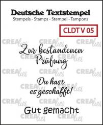 Crealies Silikon-Textstempel „Zur bestandenen Prüfung, Du hast es geschafft! Gut gemacht“ 3-teilig 