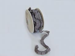 Creapop Karo-Rüschenband 10 mm, Rol. à 10 m, braun 