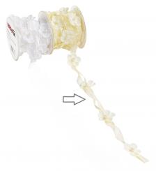 Creapop TRENDY-Band mit Blüten, creme, Rol. à 5 m 