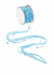 Creapop Trendy-Band mit Perlen, 1m, hellblau 