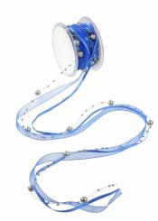 Creapop Trendy-Band mit Perlen, 1m, marienblau 