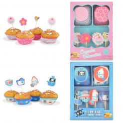 Cupcake Sets 24 Förmchen & 24 Dekosticks  