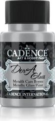 Cadence Dora Glas & Porzellanfarbe Glitzer-Metallic - 50ml Silber Silber