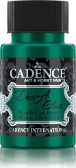 Cadence Dora Glas & Porzellanfarbe Glitzer-Metallic - 50ml Smaragdgrün Smaragdgrün
