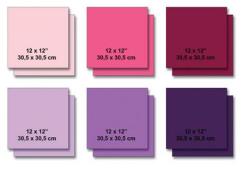 DMD Kartenblock / Scrapbooking Blocksortiert 12 Bögen /30,5x30,5cm rosa-lila-violett rosa-lila-violett