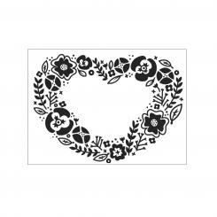 Darice Embossing - Prägeschablone 10,8x14,6cm Blumen Herz 