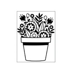 Darice Embossing - Prägeschablone 10,8x14,6cm Blumentopf 