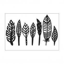 Darice Embossing - Prägeschablone 10,8x14,6cm Federn 