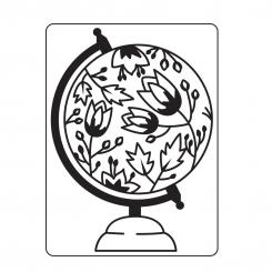 Darice Embossing - Prägeschablone 10,8x14,6cm Globus 