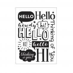 Darice Embossing - Prägeschablone 10,8x14,6cm Hello & Hi 
