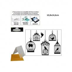 Darice Embossing - Prägeschablone 10,8x14,6cm birdcages 