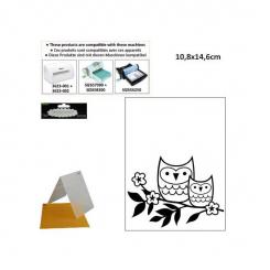 Darice Embossing - Prägeschablone 10,8x14,6cm owls on twig 