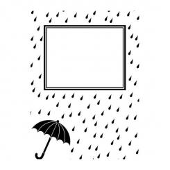 Darice Embossing - Prägeschablone 10,8x14,6cm raindrops and umbrella 