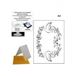 Darice Embossing - Prägeschablone A4 frame pigeons 