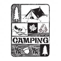 Darice Embossing-Prägeschablone Camping 10,8x14,6cm 