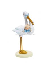 Dekofigur CREApop Storch mit BabyBoy ca. 11 cm 