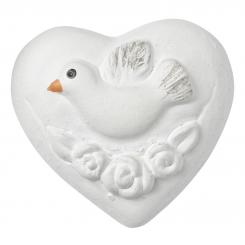 Dekofigur Herz mit Taube ca, 3 cm, Btl. A 2 St. 