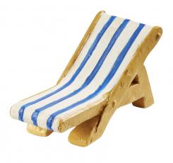 Dekofigur Liegestuhl blau/weiss 5 x 3 cm 