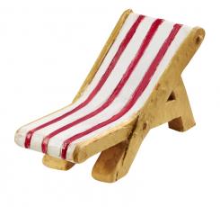 Dekofigur Liegestuhl rot/weiss 5 x 3 cm 