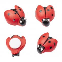 Dekofigur Marienkäfer 15 mm, Btl. à 4 St. mit Klebepunkt 
